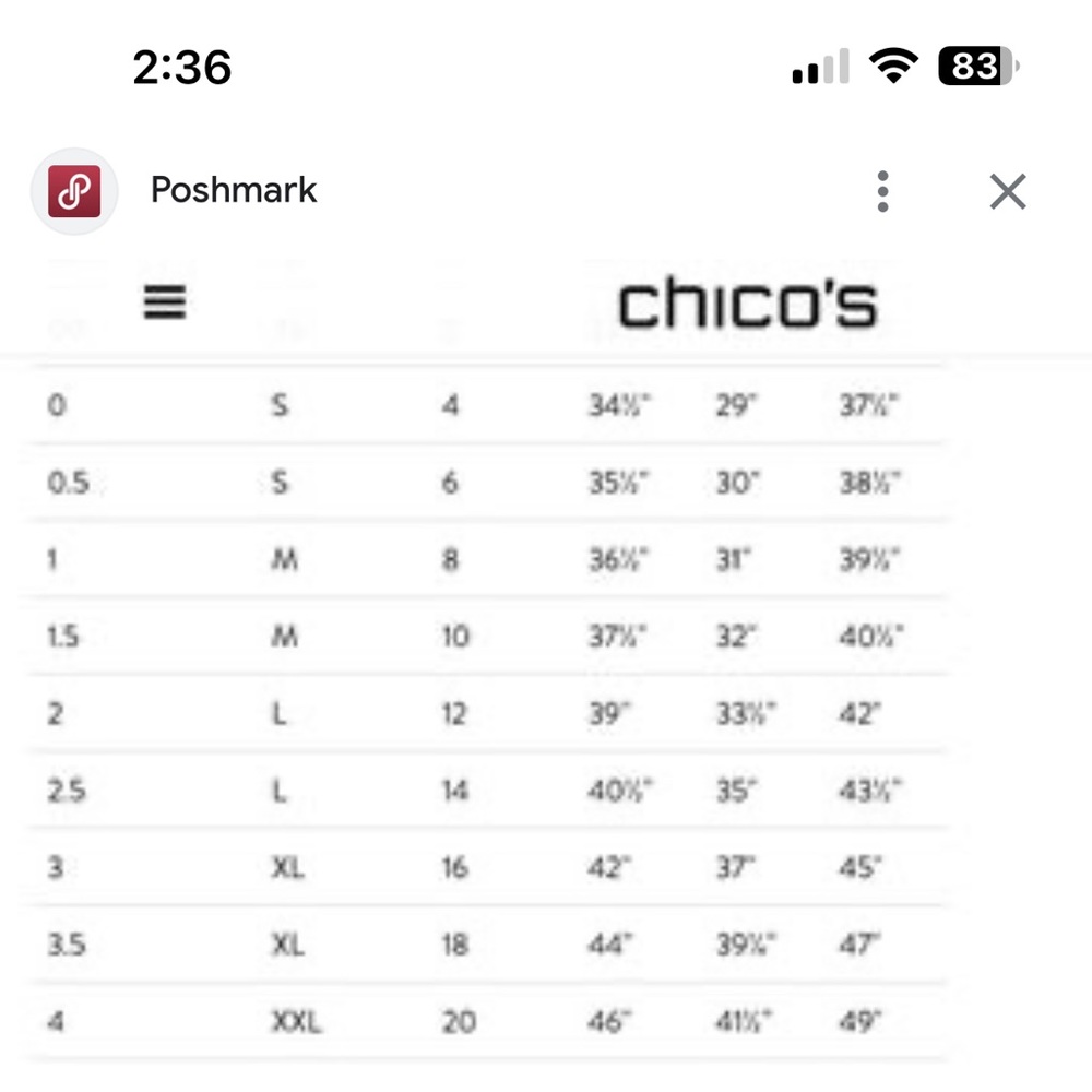Chicos multi color satin peplum blouse Chicos size 1 - Picture 9 of 9